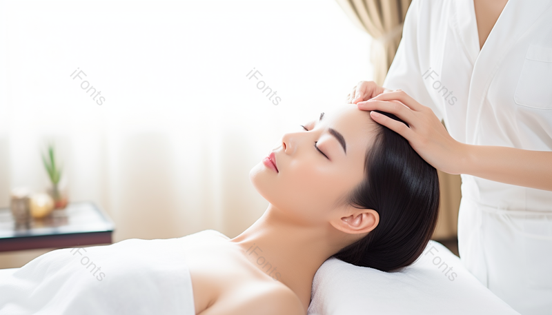 正在SPA放松养生的年轻漂亮美女,高清,摄影图,摄影图片,图片大全,摄影图免费下载